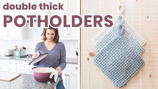 How to Crochet Potholders - double thick! by Sewrella 92,706 views 4 years ago 4 minutes, 23 seconds