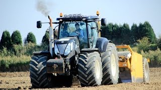 Dozing With A New Holland T7050 Black Power With Bos Giga- Schuifdozer Great Sound