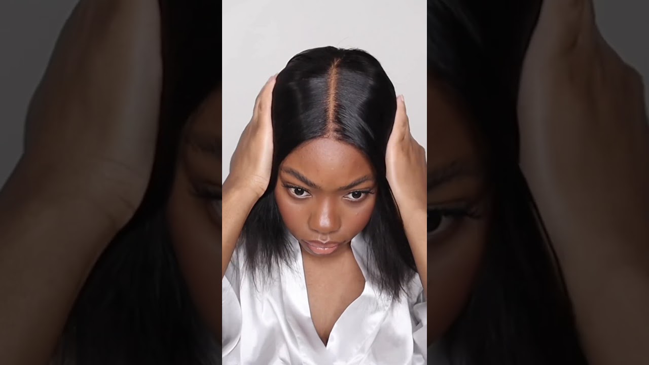 USE THIS INSTEAD OF MAKEUP ON YOUR LACE WIG 🔥🙌🏾 GLUELESS STRAIGHT BOB WIG INSTALL 