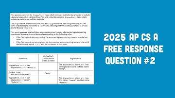2025 AP Computer Science A FRQ #2