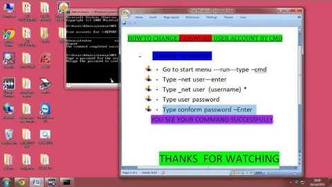 How to Change Administrator Password by command prompton window 7/8/8.1/xp