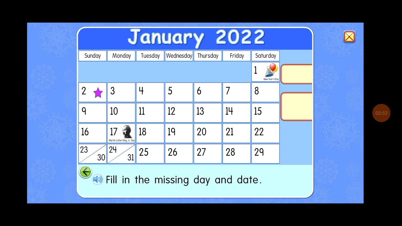 starfall calendar for January 2nd 2022 for the 2nd time YouTube