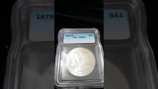 1878 S PL REVERSE MORGAN SILVER DOLLAR MS64 ICG