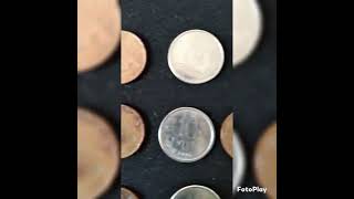 moedas raras coletadas em dia de trabalho, nas limpeza das ruas,praças e guias
