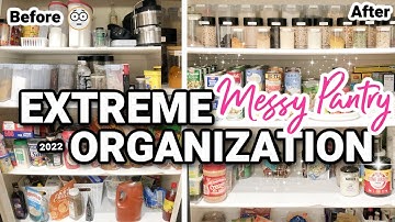 EXTREME Pantry Organization. Declutter and Organize. Real Life Mess