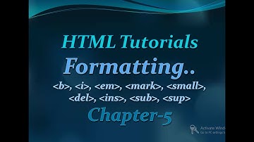 Formatting in HTML Tutorials (Chapter-5) | HTML Web designing | by khyati jadhav