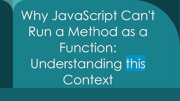 Why JavaScript Can