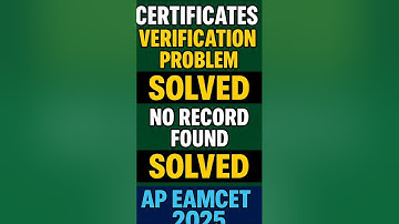 AP EAMCET 2025 Verification Issue Solved! ✅