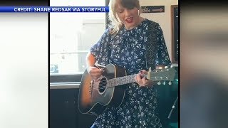 Taylor Swift serenades couple at engagement party