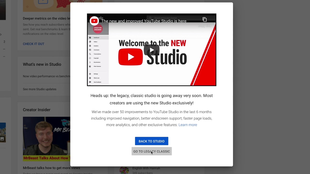 youtube studio classic youtube studio classic