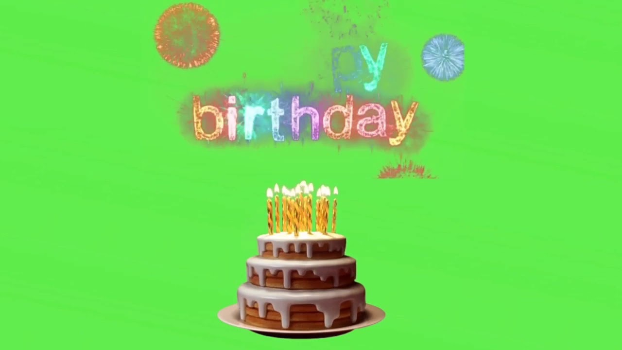 Birthday cake green screen - YouTube