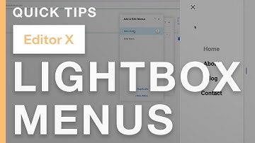 Lightbox Menus in WIX (Editor X & Editor Code) - WIX QUICK TIPS