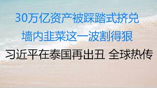 财经冷眼:30万亿资产踩踏式挤兑,墙内韭菜这一波割得有点狠!习近平在泰国再出丑,全球热传!(20221118第907期)