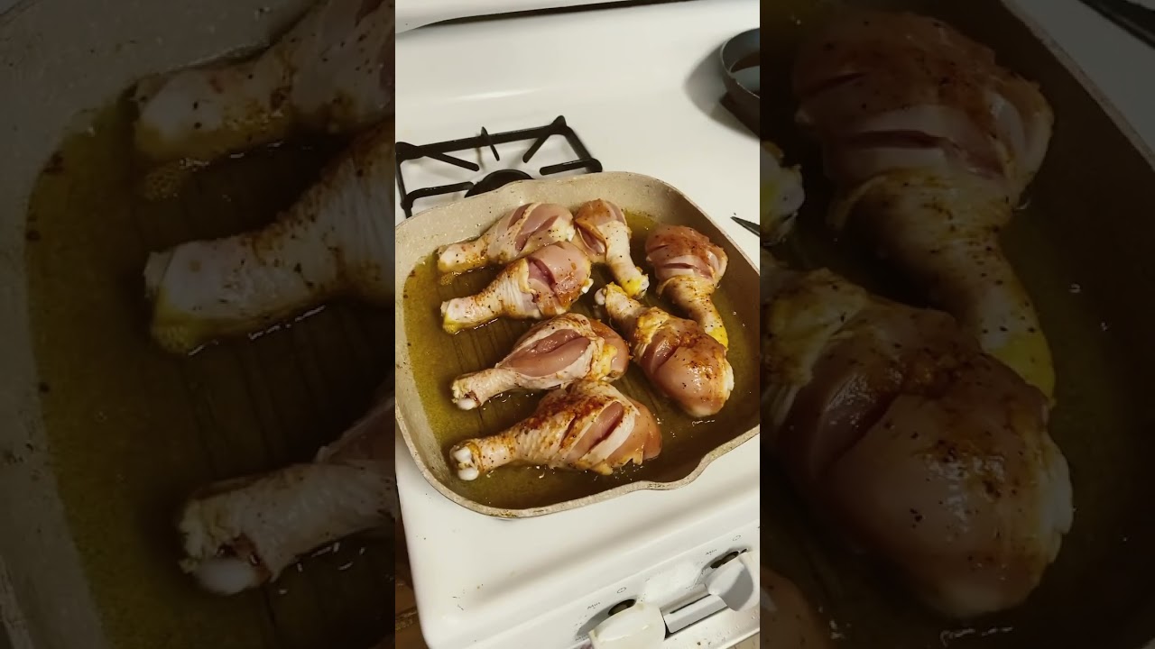 Cooking Chicken drumsticks with Malibu seasoning 