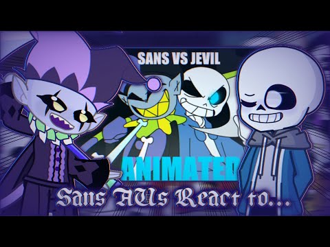 Sans aus react to Sans vs Jevil