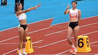 廖晏均🥇、張博雅🥈 僅差0.01秒 200公尺決賽🏟️2025\/10\/22 114年全國運動會 雲林田徑場