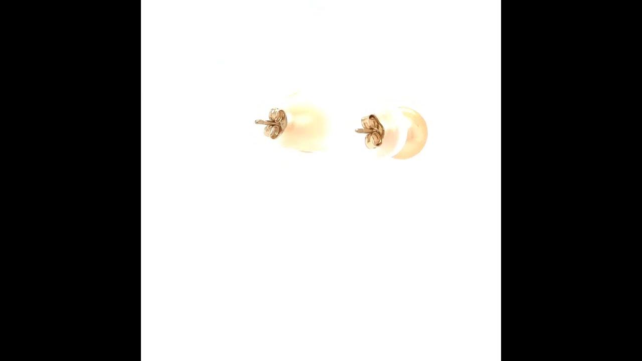 Natural South Sea Pearl Earrings 14K Solid Gold Earrings Solitaire Stud ...