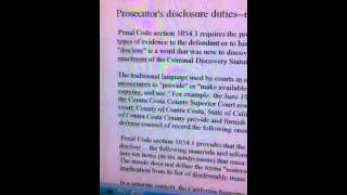 Prosecutor's disclosure duties in general