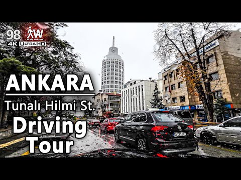 Driving on Tunalı Street on Rainy Day | Ankara Yağmurda 4K Sürüş
