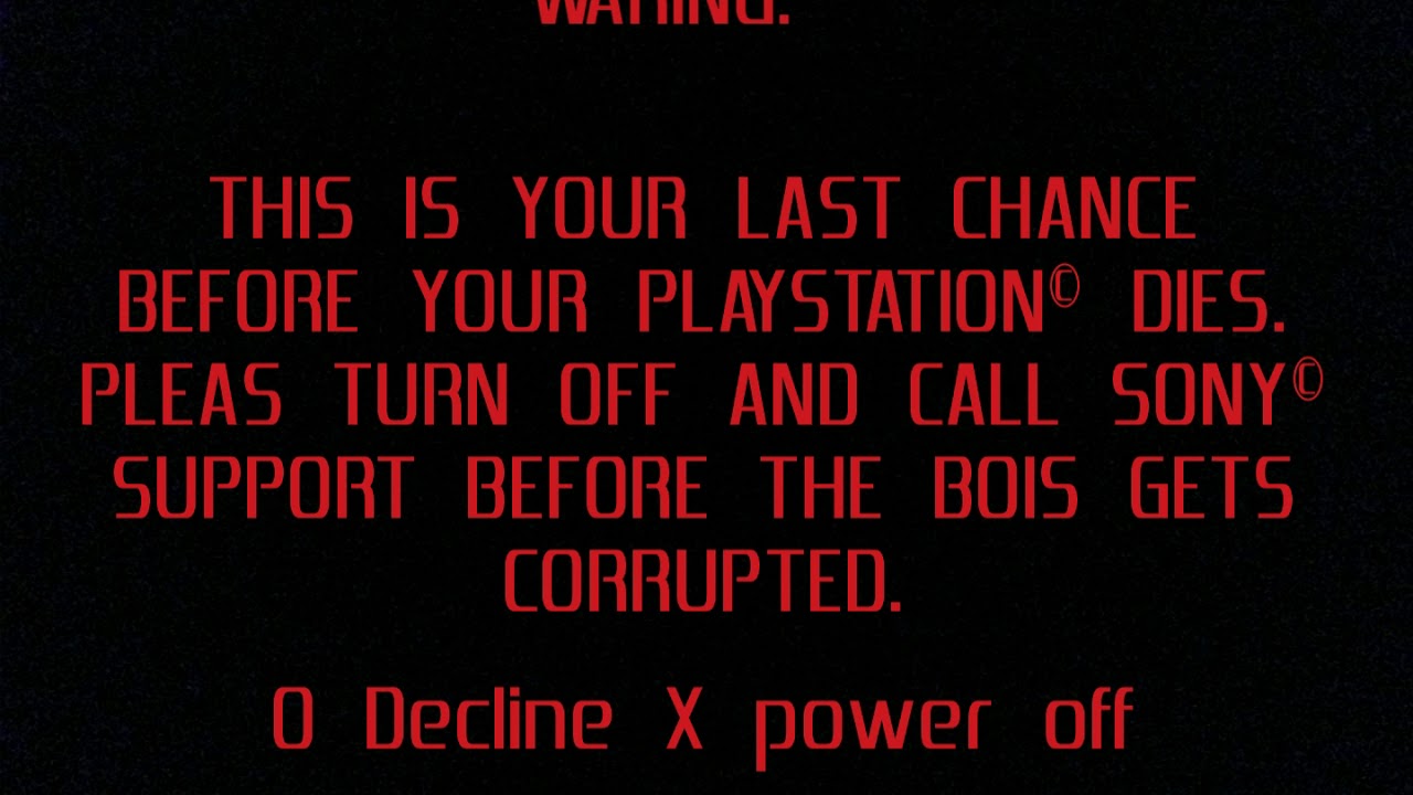 PlayStation Kill screen (fake) YouTube