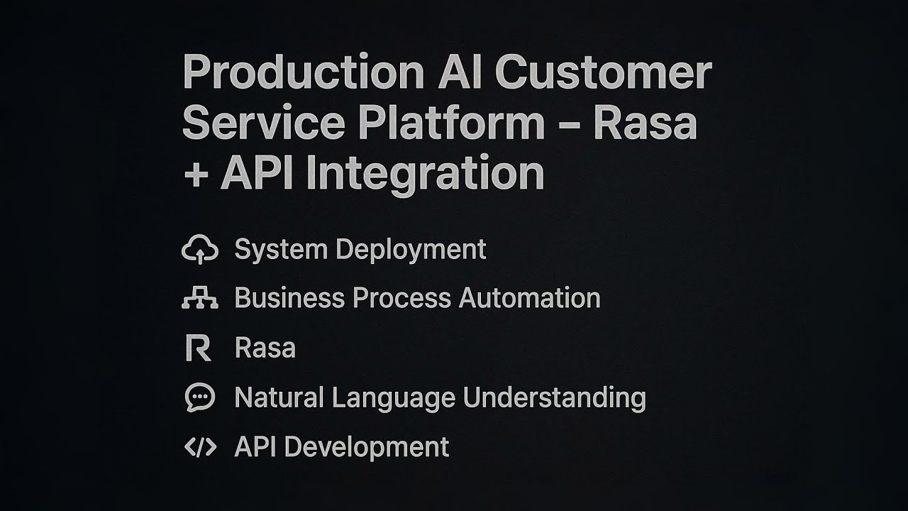 Production AI Customer Service Platform - Rasa + API Integration