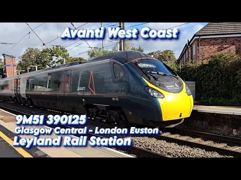 Avanti West Coast 390125 Runs 9M51 Glasgow Central To London Euston At Leyland Rail Station