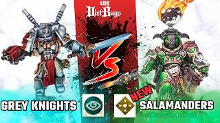 Grey Knights vs NEW Space marines Salamanders Battle Report | Competitive | Warhammer 40k #40k