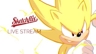 How to Draw Super Sonic the hedgehog - Art Live Stream