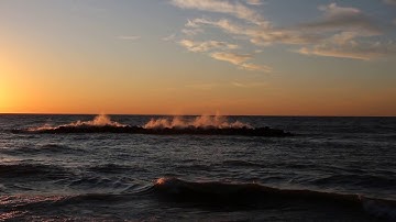 Waves Crashing at Sunset | Presque Isle State Park