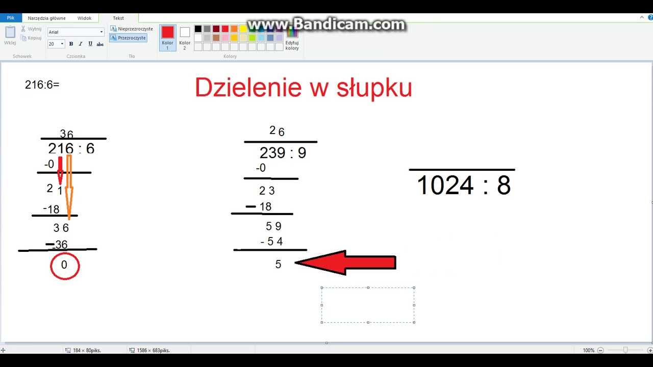 Dzielenie W Slupku Klasa 4