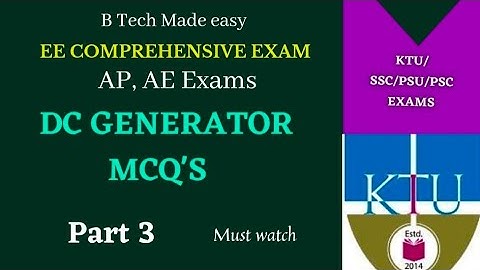 DC Generator MCQ Part 3/ Important questions/ KPSC AP/ AE Exams/ KTU Comprehensive exam EET308🔥🔥