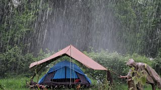 CAMPING ENDLESS HEAVY RAIN • RELAX IN A WARM TENT SLEEP FUN WITH THE SOUND OF RAIN