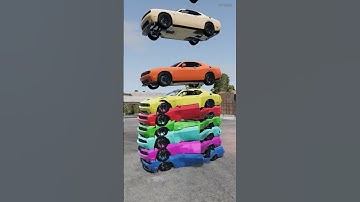 Colorful Car Stacks #101 Relaxing and Satisfying BeamNG Drive