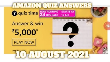 Amazon Quiz Answers Today|10 August 2021|Amazon Quiz Time Answers|Daily Quiz Time