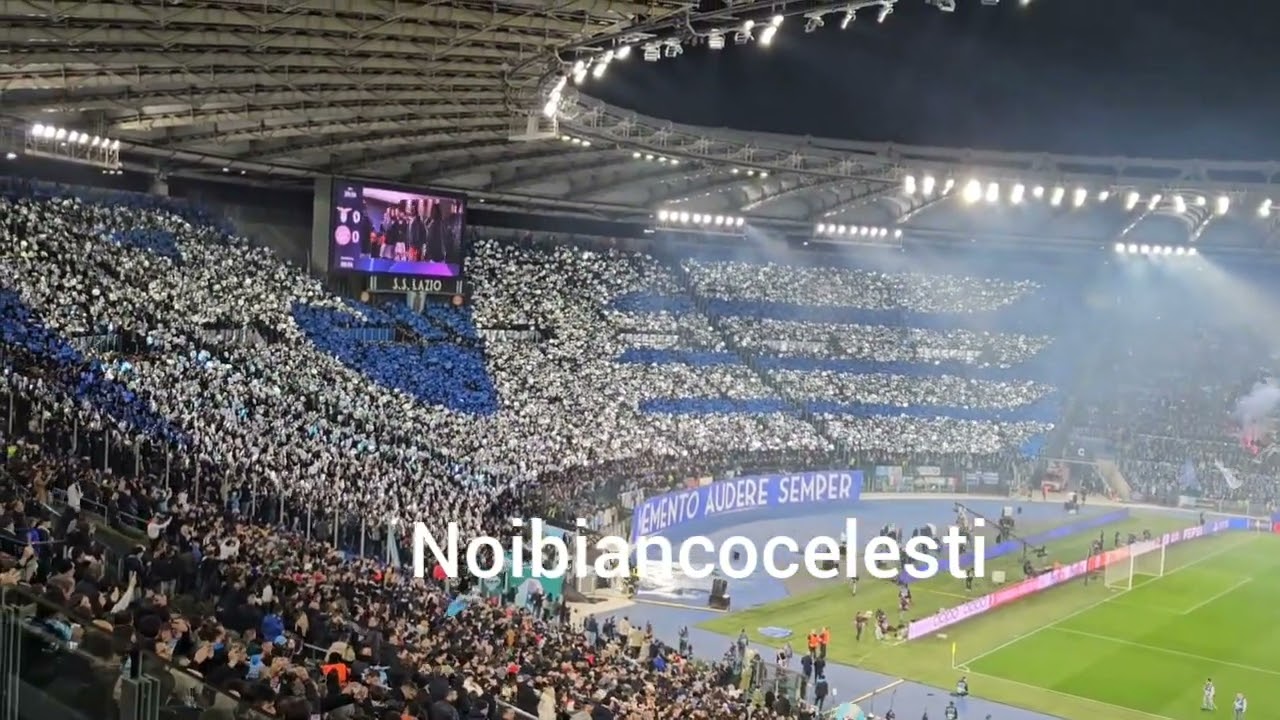 #ChampionsLeague, #LazioBayernMonaco - La spettacolare coreografia della #CurvaNord