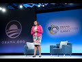 Obama Foundation Fellow Nedgine Paul Deroly and Obama Foundation CEO David Simas close the Summit