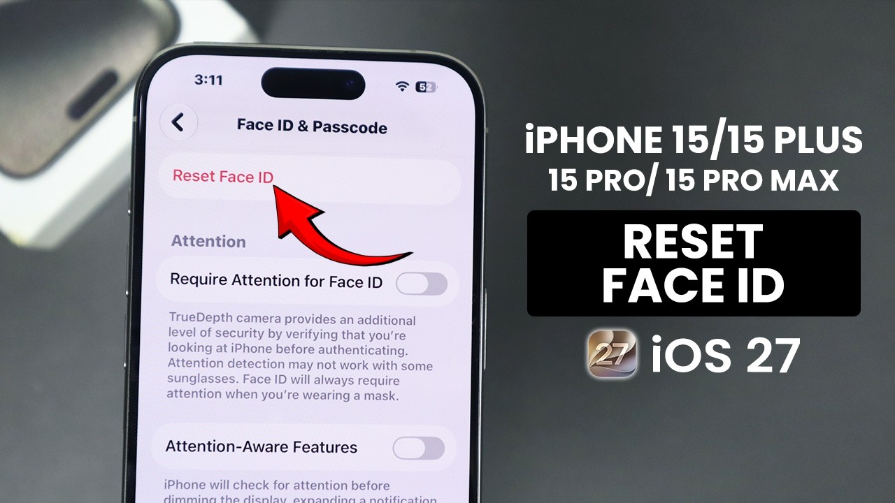 How to Reset Face ID on iPhone 15 / 15 Pro - Delete Face ID [iOS