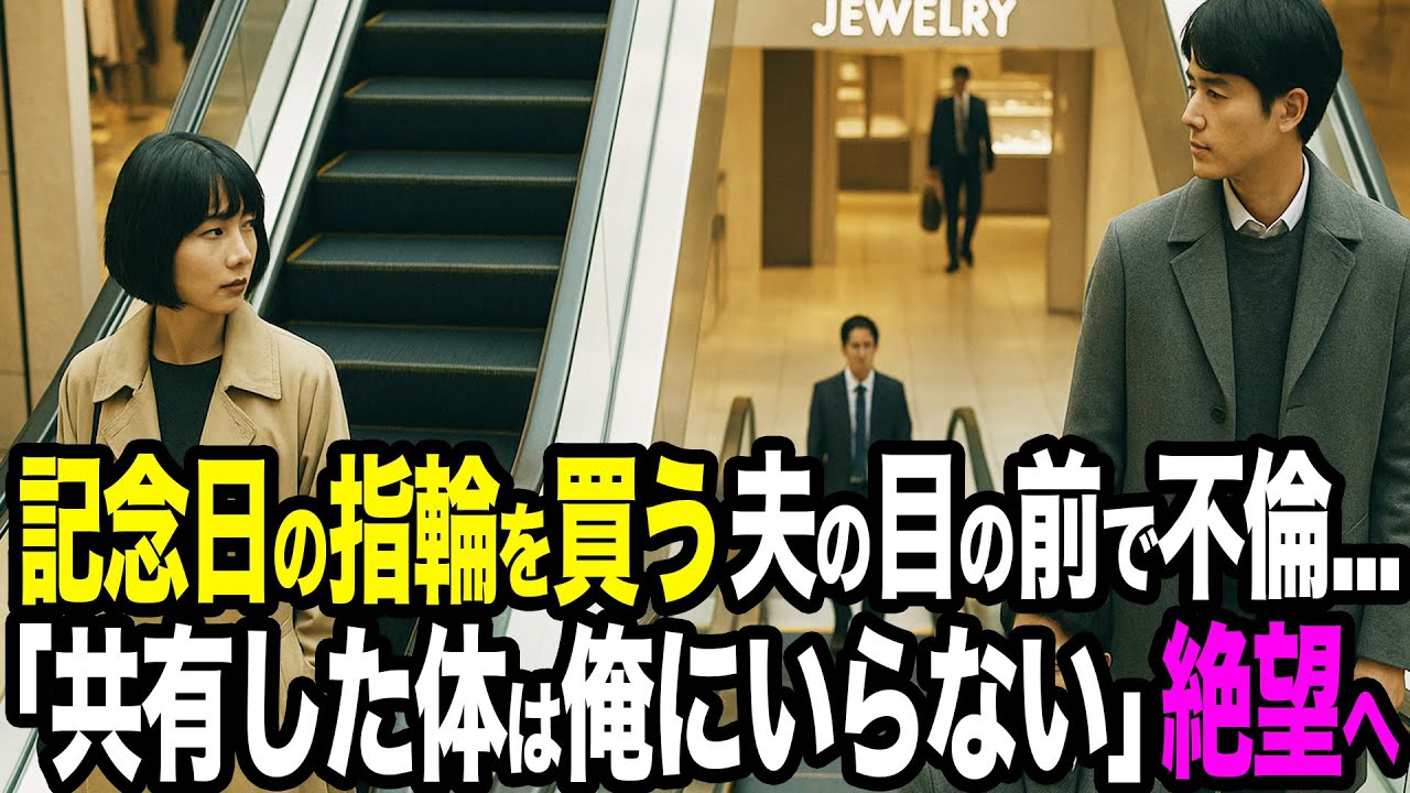 【シタ妻】記念日の指輪を買う夫の目の前で不倫...「共有した体なんて、俺の人生にいらない」夫が現れた瞬間、私は黙って崩れ落ちた【修羅場朗読】