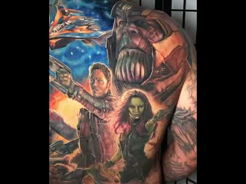 Awesome guardians of the galaxy sleeve guardiansofthegalaxy  guardiansofthegalaxytattoo groottattoo groot starlord starlordtattoo   ลายสก