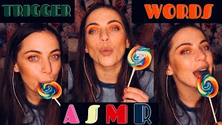 ASMR | Funky Trigger Words 🍭 Slurping on a Whirly Pop | Sticky Wet Mouth Sounds 😛