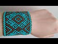 Huichol Bileklik Yapımı/Huichol Beading Necklace  Mexcian/Flat huichol ribbon beading tutorial