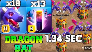 Th16  Dragon & Bat Spell Attack Strategy 2024!! 18 Dragon + 13 Bat Spell  Clash of clans