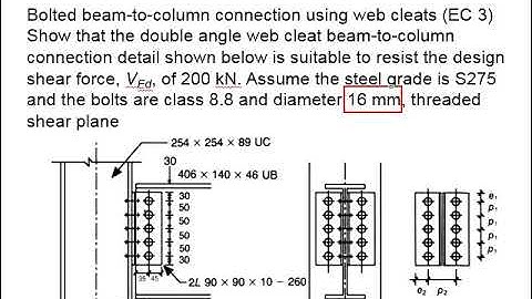 2.25 Example bolted connection with web cleat Part 2