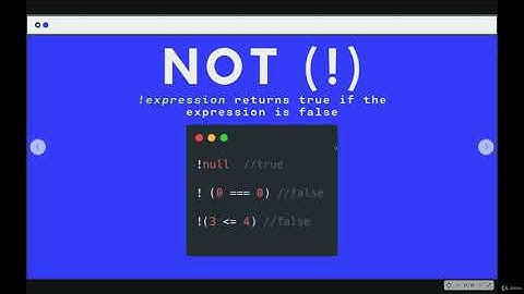 Controlling Program Logic and Flow: NOT Operator !  --The Modern JavaScript Bootcamp
