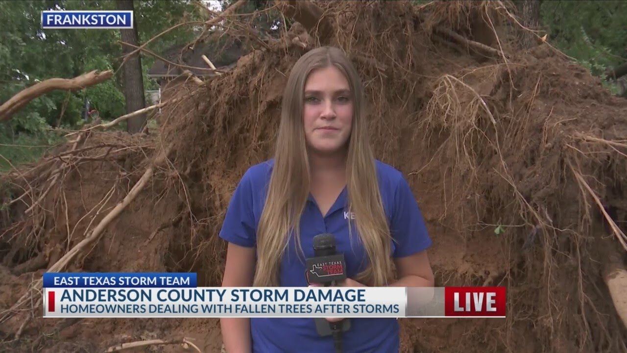 KETK's Rachel Davis reports on storm damage live from Frankston
