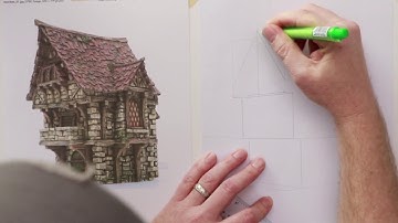 Draw a Medieval Merchant House Part 2 - Construction Lines