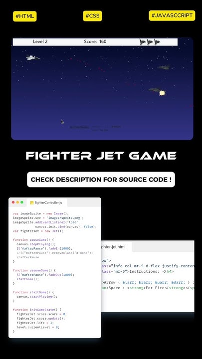FIGHTER JET GAME using HTML CSS Javascript #programming #coding #gaming ...