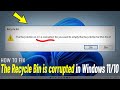 Fix The Recycle Bin on C:\ is corrupted in Windows 11/10 | How To Solve recycle bin is Corrupted 🗑️