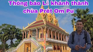 Announcement of the Grand Opening Ceremony of Prêt Om Pu (Tam Vu) Pagoda 2026