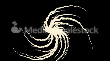 Abstract spiral rotating glowing lines of white color on black background. Animation. Beautiful blue